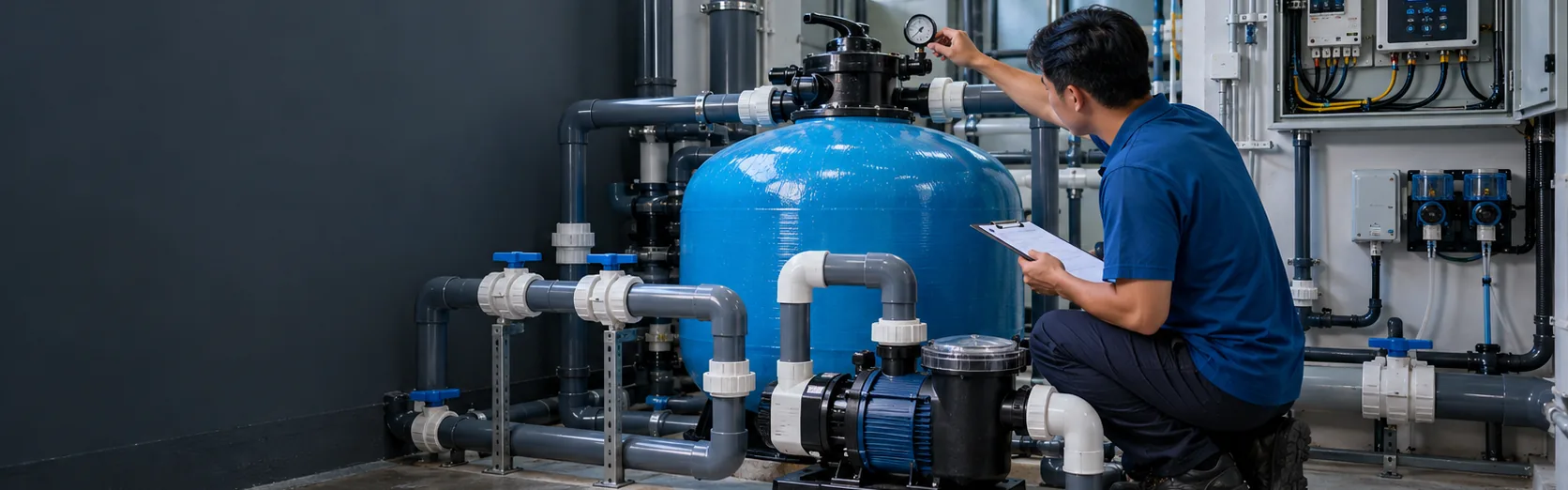 Pool filtration plant maintenance Singapore